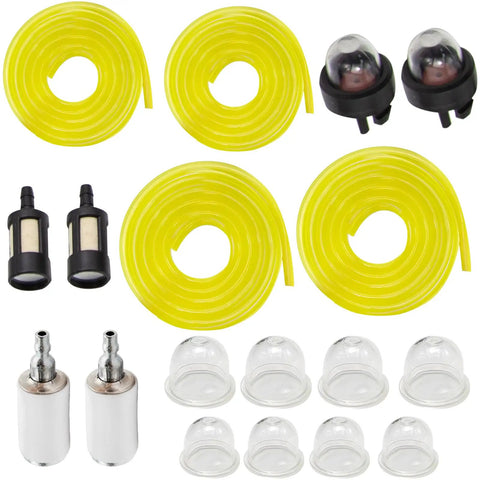 AC04122 Fuel Line Kit With Filter And Primer Bulb Replacement For Zama Poulan Craftsman Husqvarna Ryobi Homelite Small Engine Chainsaws