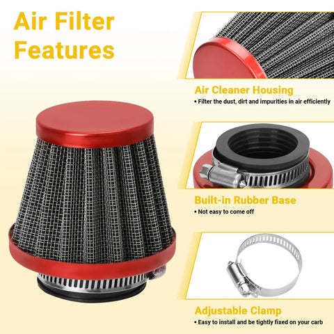 35Mm Air Filter For 50cc 70cc 90cc 110cc 125cc ATV Dirt Bike And Go Kart Engines Compatible With PZ19 PZ20 Carbs features