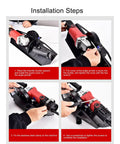 Installation steps for Straight Shot 45 Degree Tile Chamferer And Electric Bevel Cutter Adapter on angle grinder.