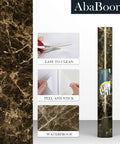 Brown Marble Peel And Stick Contact Paper For Countertops And Backsplash, Easy Peel And Stick Self Adhesive Vinyl Wallpaper roll