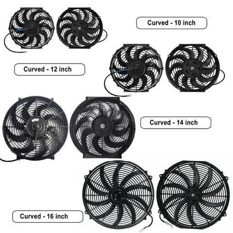 Beat The Heat Shop Grade 12 Inch Curved Electric Radiator Cooling Fan Push Pull Rig With Bolt On Mount Kit Two Pack for trucks and RVs