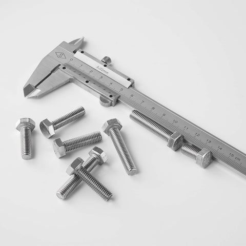 M8 X 25Mm Hex Head Bolts Set 20 Pack Stainless Steel 304 A2-70 Fully Threaded M8 X 1.25 Pitch with caliper measurement