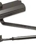 Grade 1 Hydraulic Door Closer With Adjustable One To Four Spring Tension And Back Check ADA Certified Dark Bronze Non Handed Nine And One Sixteenth Inch Hole Pattern Tri Packed For Regular Top Jamb And Parallel Arm Installations