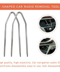 V shaped tools of 2 Piece Car Radio Removal Pry Tool Set With V Shaped Stainless Steel Release Tools For Auto Stereo Dash Disassembly Universal Radio Remover For Most Vehicle Audio Installations And Quick No Fuss Repairs with dashboard inset.