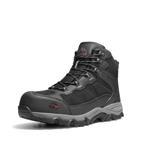 Waterproof Steel Toe Work Boots For Men With Slip Resistant Safety Industrial Design Durable Black Suede Membrane ASTM F2413 18 Toe Protection