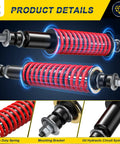 Heavy Duty Coil Spring Shock Absorbers For Ezgo Txt And Medalist Golf Carts 1994 Onward Front Rear Setup close-up showing red springs and black mounts.