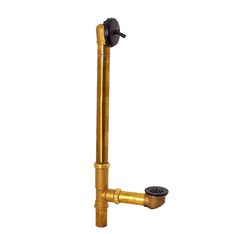 Beefed-Up Beehive Grid Bath Waste With Matte Black Finish, 1-1/2 In Brass Tubular Drain Assembly, 17 Gauge Tubing