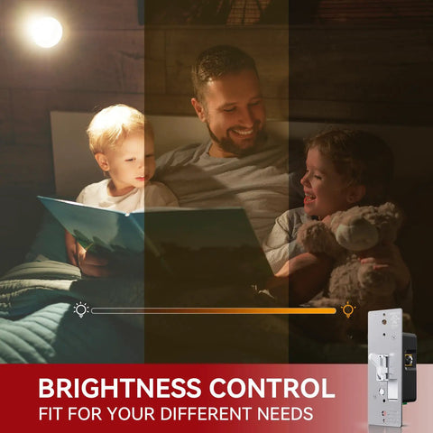 Father and child reading under adjustable light with Dope Slide Dimmer Switch For Dimmable LED CFL And Incandescent Lights