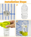 Awesome 2 Pack Automatic Bird Water Dispenser With No Mess Design For Parrot And Budgie Cages suspended hanging drinker installation steps