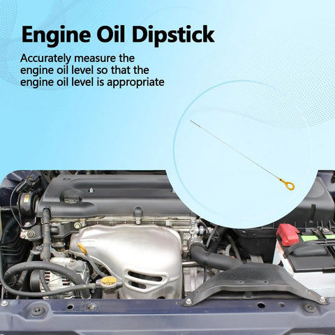 Engine Oil Dipstick For Toyota Camry And Solara 2002 2006 Replaces 917-396 153010H012 Accurate Oil Level Indicator next to car engine.
