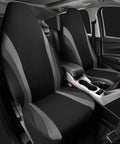 Neoprene Front Seat Covers for Trucks SUVs Vans, Waterproof, Airbag Compatible, High Back Bucket Seats, Universal Fit, Black and Gray.