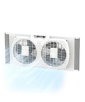 Twin Window Fan With Reversible Airflow And Auto Locking Expanders 9 Inch Dual Speed Operation Exhaust And Fresh Air Circulation