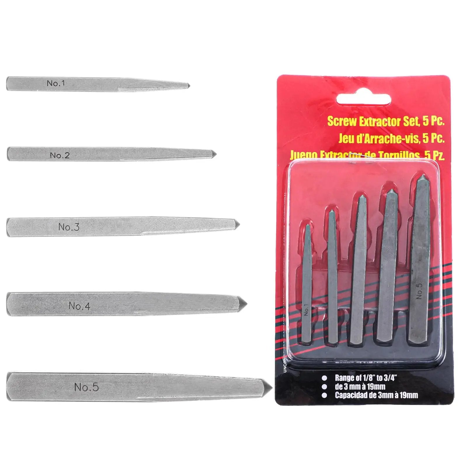 Straight Fluted Screw Extractor Set | Rusted Tools Kit