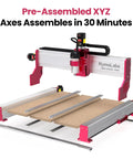 Badass Professional Grade Benchtop Cnc Router Machine With 710W Spindle Nema 24 Closed Loop Motors Linear Rails And Precision Ball Screws For Wood Acrylic And Light Metal Cutting. Pre-assembled CNC router with linear rails and wood base.