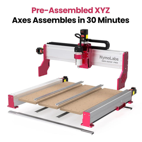 Badass Professional Grade Benchtop Cnc Router Machine With 710W Spindle Nema 24 Closed Loop Motors Linear Rails And Precision Ball Screws For Wood Acrylic And Light Metal Cutting. Pre-assembled CNC router with linear rails and wood base.
