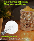 Image showing 25 Watt Wax Warmer Bulbs 120V E12 Base G50 for full-size Scentsy wax warmer with dimmable warm white light.