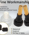 TR600HP high-pressure brass rubber snap-in tire valve stems (pair) with black bases