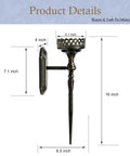 Gatheroad Pillar Candle Wall Sconces Set of 2, Gothic Lattice Crown Decor dimensions 4.1x6.5x16 inch side view