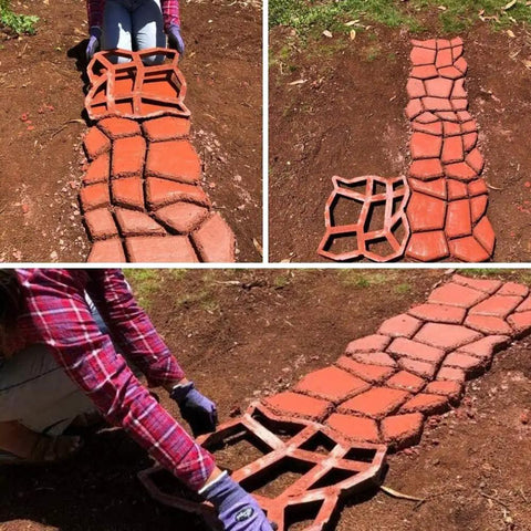 Using Two Pack Plus Size Stepping Stone Molds For Diy Concrete Pavers 16.9 By 16.9 By 1.57 Inches Reusable Walkway Molds For Patio Lawn Garden