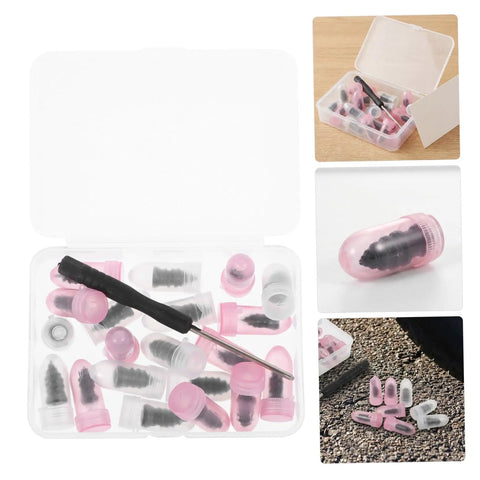 Spiral Screw In Tire Repair Nails For Roadside Emergency Quick Fix Auto Atv Scooter And Tractor Tires Heat Resistant Rubber Plug set in clear case.