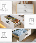 Matte Black Zinc Alloy Cabinet Handles 10 Pack Single Hole T Bar Drawer Pulls for Kitchen and Bathroom Cabinets installed on drawers