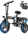 Electric Bike For Adults And Teens With 1200W Peak Motor Folding Commuter Ebike Up To 25 MPH And 30 To 45 Mile Range 14 Inch Wheel