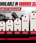 Heavy Duty 4 Quart Poly Hydraulic Power Unit Reservoir Tank For Dump Trucks Trailers Rvs And Boats on display with various sizes