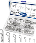 105 Piece Cotter Pin Assortment Kit In 304 Stainless Steel With Seven Sizes R Clips And Cotter Pins For Automotive Trailer