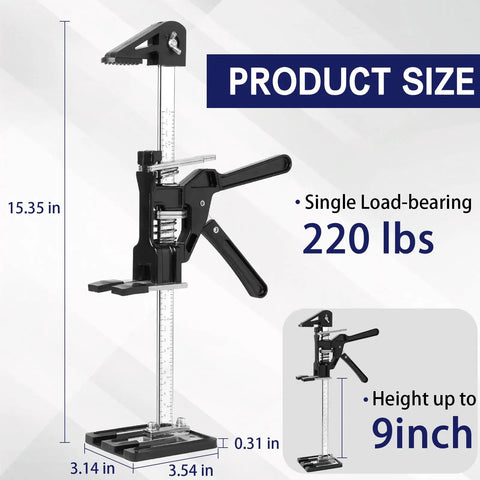 Heavy Duty Furniture Lifter Tools Solid Steel Arm Jacks for Hefting Couches and Heavy Appliances Easy Adjust 15.3 Inch Height with 220 lbs capacity.