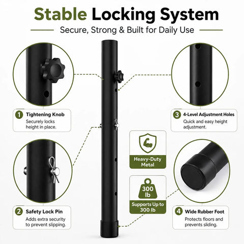 Heavy Duty Folding Table Leg Extenders With Four Level Adjustable Height Risers showing stable locking system for ergonomic use.
