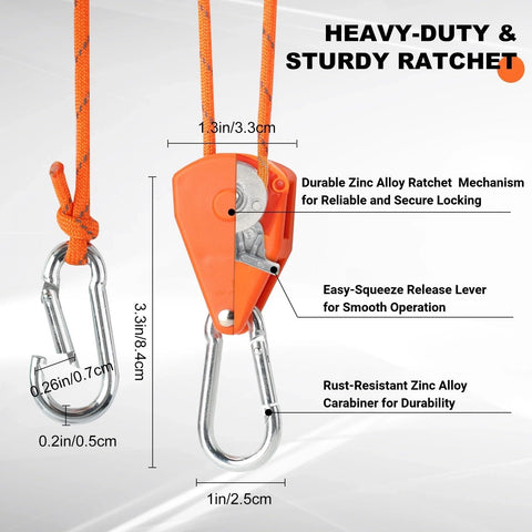 14Ft Retractable Paracord Rope Tie Down Straps With Ratchet Tensioners 6 Pack 150Lb Each Cam Lock Mini Rope close-up