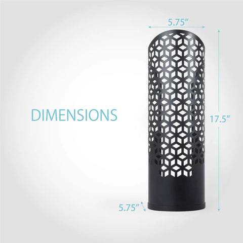 Hexacube Toilet Tissue Reserve Freestanding Metal Holder dimensions 5.75x17.5 matte black steel space-saving design.