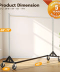 Heavy Duty Rolling Garment Rack With 500LBS Capacity Adjustable Chrome Clothes Rack On Wheels Portable Z Base Steel Garment Rack