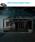 4 In 1 1080P CCTV Bullet Camera For Indoor Outdoor Use With Easy Install Night Vision Weatherproof Metal Housing TVI CVI AHD CVBS Compatible Works With 960H 720P 1080P 5MP 4K Analog DVRs displaying night vision view on smartphone