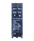Duplex Twin Two Pole Circuit Breaker 15A and 20A, BD2015 Style, Fits Electrical Panels, 120 and 240 Volt Household and Commercial, Plug In And Play, High Reliability Breaker for Home Wiring, front view