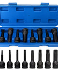 Eight Piece Impact Torx Socket Set With One Half Inch Drive Cr-Mo Steel Bits T30 Through T80 in blue case.