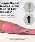 Fleurwee Plant Based Gel Nail Polish Kit Four Piece Set With 21 Pink Shades brush applying pink polish to nail