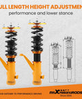 Beefed-Up Coilover Suspension Kit For Acura RSX 2002-2006 And Honda Integra DC5 2001-2006 With 24-Position Adjustable Dampers