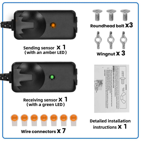 41A5034 Garage Door Safety Sensor Replacement Kit For Chamberlain LiftMaster Craftsman Openers Made After 1997 No Bracket Plug And Play Ready To Install
