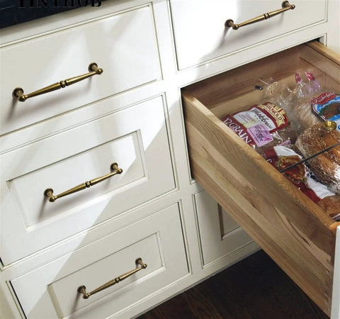 Vintage Antique Bronze Cabinet Handles And Drawer Pulls For Kitchen Cupboards on white drawers with open wooden drawer