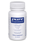 Lithium Orotate 1 Mg Supplement For Calmness And Behavior Support, Boosts Memory And Neurotransmitter Function, Hypoallergenic Formula With Premium Ingredients, 90 Capsules For Daily Peace Of Mind bottle front view