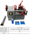 Pro WYDDDARY Electric Pipe Threading Machine cuts threads and reams 1/2 to 2 inch NPT pipes with 110V motor, includes tools.