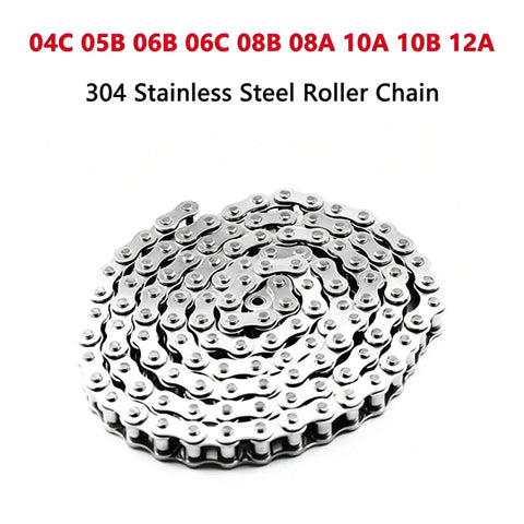 Top Shelf 304 Stainless Steel Short Pitch Roller Chain for Smoother Transmission and Rust Free Long Lasting Performance.