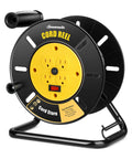 Heavy Duty Extension Cord Reel With Four Grounded Outlets Open Retractable Cord Winder For 12/3 14/3 16/3 Gauge Cords Hand Crank