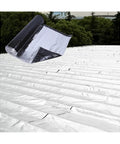 Heavy Duty Self Adhesive Roof Underlayment Roll Premium Bitumen Flashing Tape shown being applied on a rooftop surface.
