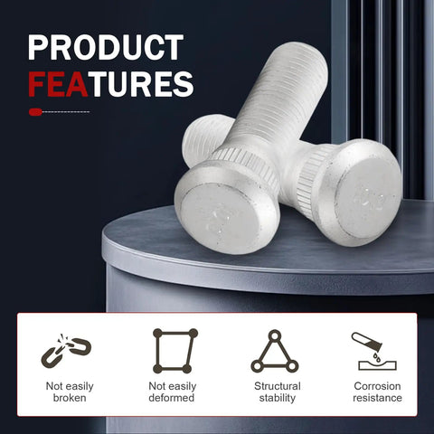 5 Pack Garage Grade Wheel Studs And Tire Lug Nuts M12 X 1.5 Extended Hub Bolts Rust Proof Auto Hardware Built Tough For No Fuss Swaps And Daily Driver Ready Silver, showcasing durable silver hub bolts.
