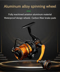 Ambidextrous 10+1BB All Metal Spinning Reel With 6.2:1 High Speed Gear, 15kg Drag, Saltwater Boat Fishing Reel displayed in aluminum