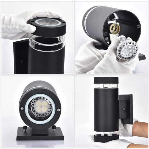 Outdoor Wall Sconce Lights Dusk To Dawn Modern Exterior Lighting For Front Door Porch Or Garden ETL Listed White 6000K Up Down Wall Mount Fixture Patio Lantern Dope Front Porch Glow Indoor Or Outdoor Use