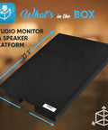Sound Dampening Speaker Riser Foam Platform Pro Grade For Studio Monitors Subwoofers And Loudspeakers Improve Clarity And Cut Vibration With Rubber Base Pad Recoil Stabilizer Universal Fit 22 By 15 Inch shown with dimensions