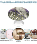 Snowy Owl Lily Valley 1.1 Inch Cabinet Knobs Set Of 2 Stainless Steel Aluminum Alloy with owl design, suitable for all cabinet doors.